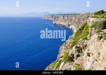 Steilküste im Cap Blanc, Mallorca, Spanien Stockfoto