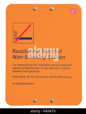 Zeichen, nicht zu rauchen, Bahnhof, Stockfoto