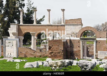 Türkei, Westküste, Izmir, Selcuk, Johannes Basilika, Stockfoto