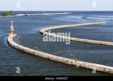 Das Kaliningrader Gebiet, Hafeneinfahrt Baltijsk (Pillau), Stockfoto