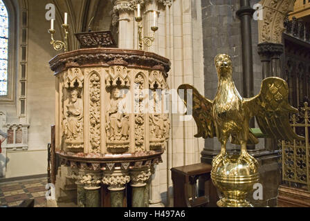 Irland, Dublin, Christ Church Cathedral, 13. Jhdt., innen, Kanzel, Stockfoto