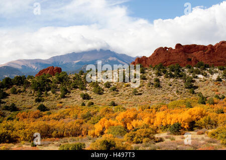 Herbst im Garten der Götter Colorado Stockfoto