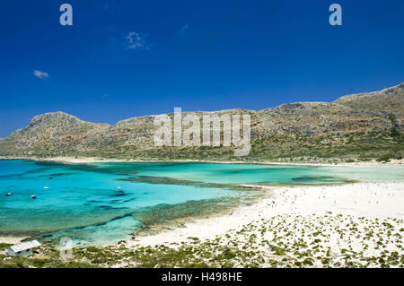 Griechenland, Kreta, Kissamos, Blick auf Balos Beach und die Lagune, Stockfoto