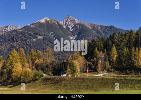 Österreich, Tirol, Meer Felder Col, Meer Bereich Herbst Holz gegen Reither Punkt, Stockfoto