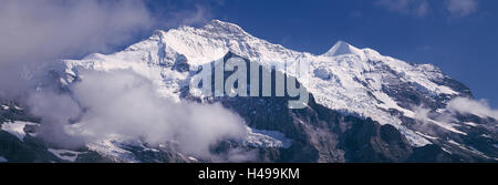 Jungfrau-Berg in den Schweizer Alpen, in der Nähe von Wengen, Berner Oberland, Schweiz Stockfoto