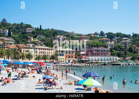 Der Strand von Santa Marherita Ligure, Italien. Stockfoto