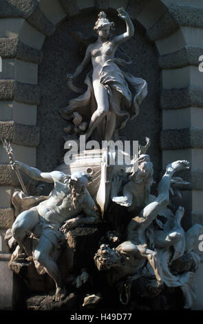 Österreich, Wien, Michaelerplatz, Michaelertrakt, allegorische nun die macht, das Meer Edmund Hellmer in das Michaelertor, Stockfoto