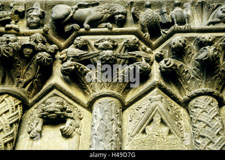 Österreich, Wien, Stephansdom, Westfassade, Detail, das romanische gigantische Ziel von 13. Jhdt. in der Westfassade Stockfoto