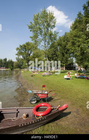 Österreich, Wien, Strand Strandbad "Gänsehäufel" an der alten Donau