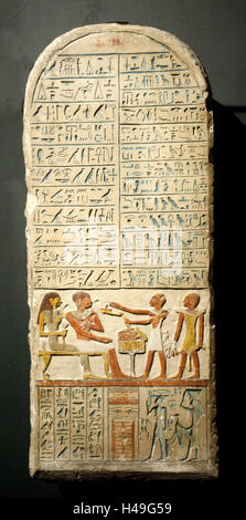 Ägypten, Alexandria, Nationalmuseum, Stele des Nemtyemhat und seiner Frau in Abydos gefunden, Stockfoto