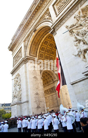 Veranstaltung am Arc de Triomphe, Place Charles-de-Gaulle, Axe Historique, Paris, Frankreich Stockfoto