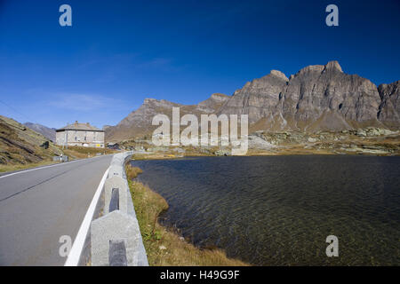 Schweiz, Bündner, Rhein Holz, San Bernardino, Pass, Bergpass, Hospiz, pass Höhe, 2066 m, Lago Moesola Stockfoto