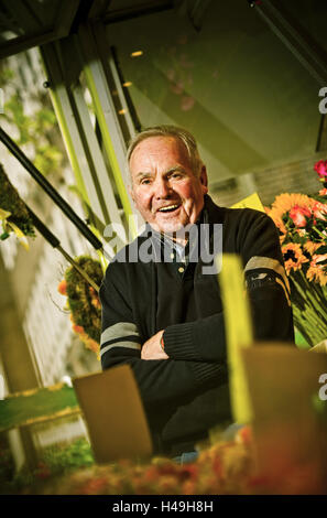 Deutschland, Hamburg, Blumenmarkt, Blumen Stall, Eigentümer, Stockfoto