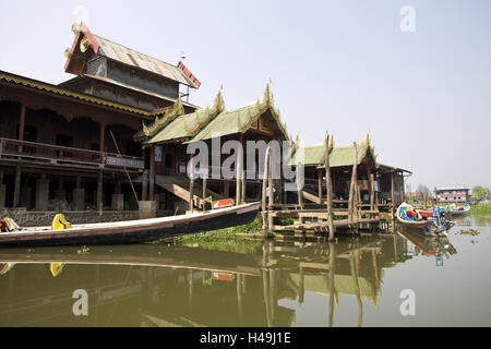 Myanmar, Shan-Staat, Region Inle-See, Samkar Region, Nga Phe Kyaung Kloster, Kloster von The Jumping Cats, Stockfoto