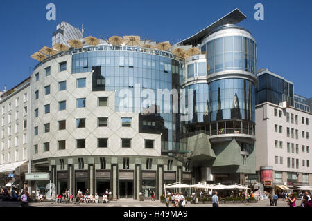 Österreich, Wien, Raum Stephans, Fassade das Haas-Haus, entworfen von den Architekten Hanses Hollein Ecken Raum Stephans / Graben, beherbergt das Hotel "Th und Co." Stockfoto