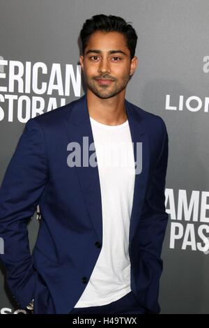 Los Angeles, CA, USA. 13. Oktober 2016. Manish Dayal im Ankunftsbereich für AMERICAN PASTORAL Premiere, Samuel Goldwyn Theater, Los Angeles, CA 13. Oktober 2016. Bildnachweis: Priscilla Grant/Everett Collection/Alamy Live-Nachrichten Stockfoto