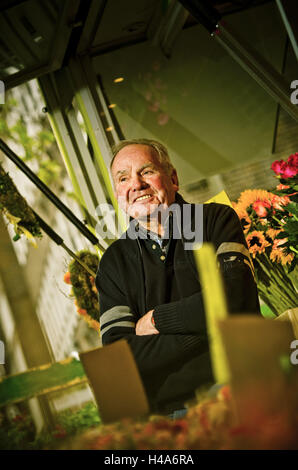 Deutschland, Hamburg, Blumenmarkt, Blumen Stall, Eigentümer, Stockfoto