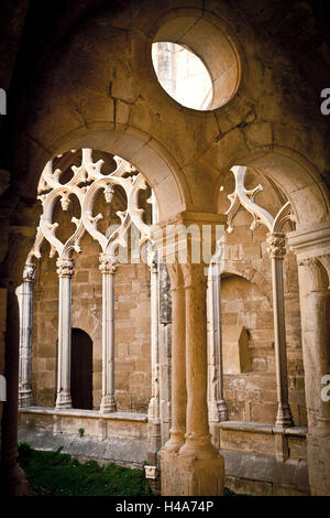 Kloster Santes Creus, Bestandteil der Zisterzienser route "Ruta del Císter", Provinz Tarragona, Katalonien, Spanien, Stockfoto