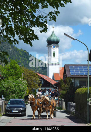 Deutschland, Oberbayern, Farchant, Werdenfelser Land, der Pferdekutsche, Stockfoto