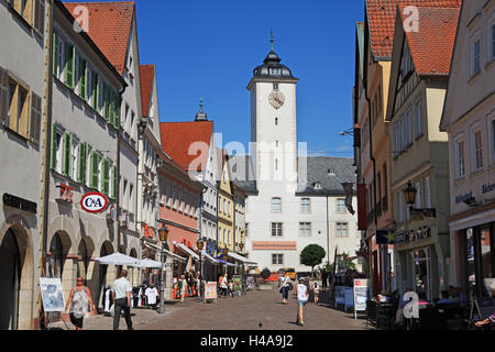 Deutschland, Baden-Württemberg, Bad Mergentheim, Burgstraße, Einkaufsstraße, Stockfoto