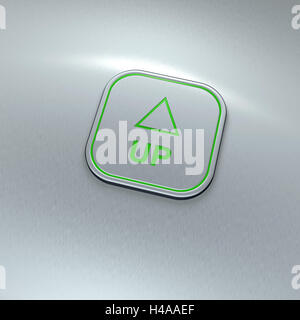 Aufzug, Systemsteuerung, Schalter, Pfeil nach oben, Stockfoto
