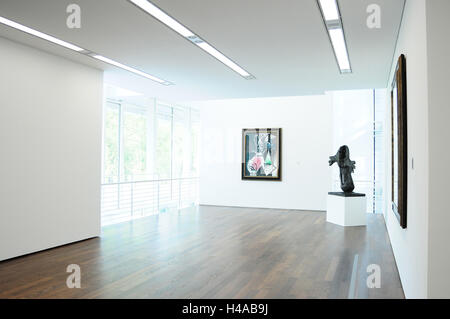 Museum von Frieder Burda, innen geschossen, Showroom, Ausstellungen, Deutschland, Baden-Württemberg, Baden-Baden, Museum, Sammlung, Kunstsammlung, Interieur, Innenarchitektur, Holzboden, Licht durchfluteten, Wände, Licht, weiß, Richard Meier, leer, Abwesenheit, Kunst, Kul Stockfoto