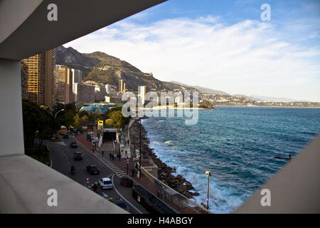 Monaco, Blick von der NiBox aufbauend auf das Meer, Stockfoto