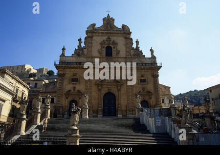 Italien, Sizilien, Mòdica, Kathedrale Treppen, Chiesa di San Pedro, Stockfoto