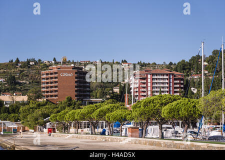 Slowenien, slowenische Riviera Portoroz, Uferpromenade mit Casino, Stockfoto