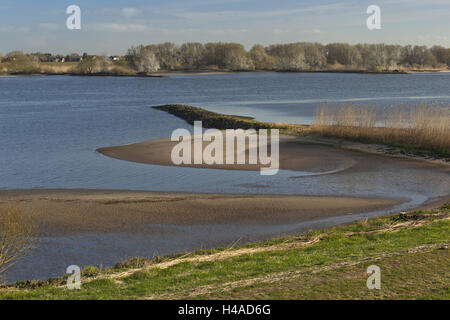 Deutschland, Niedersachsen, der Elbe in Hoopte mit Winsen in der Luhe, Stockfoto