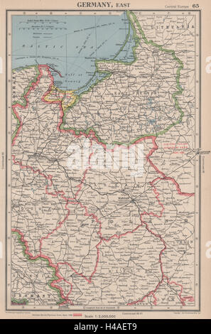 WW2 Polen 1939 Deutschland-UdSSR Partition Zeile zeigen. Freistadt Danzig 1944 Karte Stockfoto