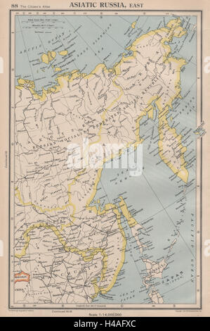 ASIATISCHE RUSSLAND, OST. Sibirien Yakutsk Sachalin. Bartholomäus 1944 alte Karte Stockfoto