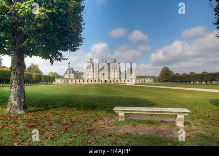 Château de Chambord Schloss Garten, Loire, Frankreich, Europa Stockfoto