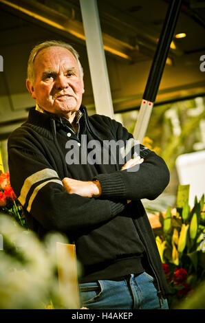 Deutschland, Hamburg, Blumenmarkt, Blumen Stall, Eigentümer, Stockfoto