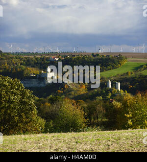 Deutschland, Sachsen-Anhalt, Kreis Burgenland, Ruinen Burg und Halle Ecke Herde, Stockfoto