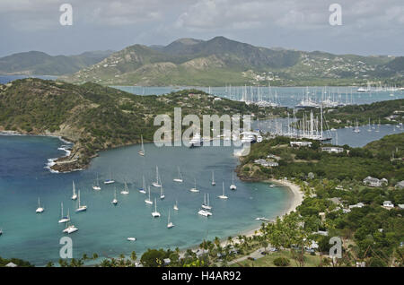 Antigua und englischen Hafen Falmouth Bay, Stockfoto