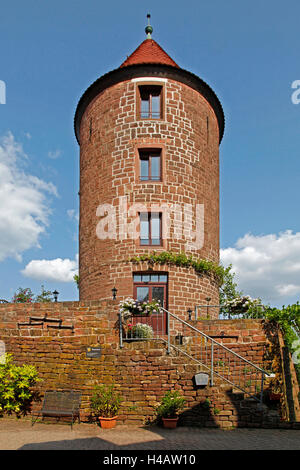 Deutschland, Baden-Wurttemberg, Neckargemünd, Stadtteil Dilsberg, Rhein-Neckar-Kreis, Wasserturm, Stockfoto