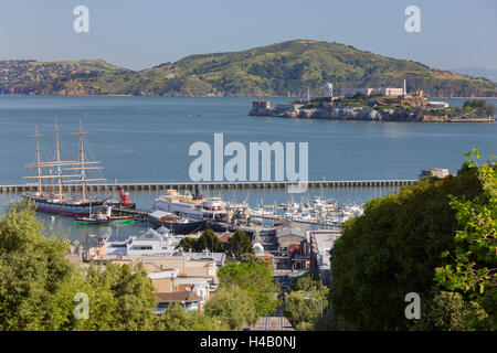 Alcatraz, Hyde Street Pier, San Francisco, Kalifornien, USA Stockfoto