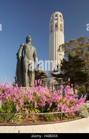 Coit Tower, Fernschreiber-Hügel, San Francisco, Kalifornien, USA Stockfoto