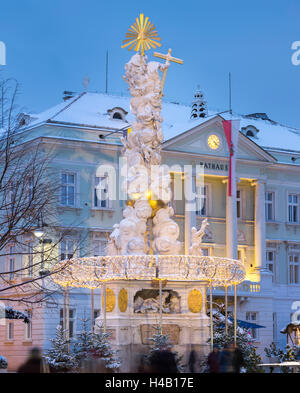 Pest, Spalte, Rathaus, Hauptplatz, Baden Bei Wien, Niederösterreich, Österreich Stockfoto