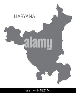 Haryana Indien graue Karte Abbildung Stock Vektor