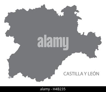 Castilla Y Leon Spanien Karte in grau Stock Vektor