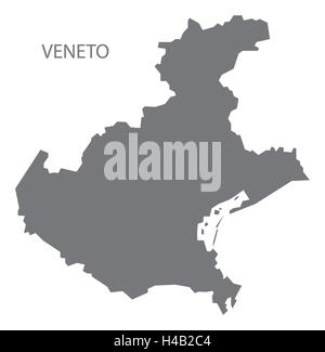 Veneto-Italien-Karte in grau Stock Vektor