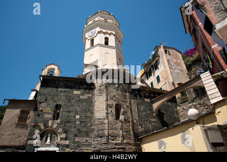 Die Fischerdörfer Monterosso al Mare, Vernazza, Corniglia, Manorola und Riomaggioresof der Cinque Terra Ligurien Italien Stockfoto