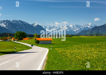 Deutschland, Bayern, Landstraße im Frühjahr Stockfoto