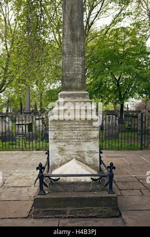 Daniel Defoe, Friedhof, Grabstein, Denkmal Stockfoto