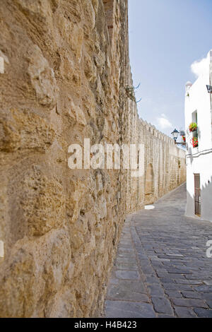 Wand in Vejer De La Frontera, Cádiz, Andalusien, Spanien Stockfoto