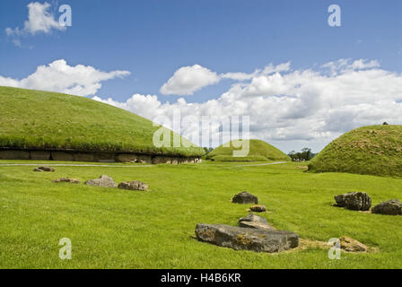 Irland, Newgrange, Leinster, Meath, Knowth, megalithische Anlage, Stockfoto