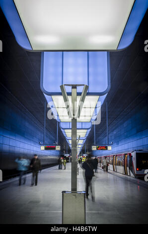 Deutschland, Hamburg, Hafencity, u-Bahn U4, Haltestelle, Stockfoto