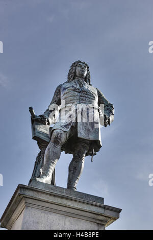 Deutschland, Sachsen-Anhalt, Halle/Saale, Marktplatz (Marktplatz), Händel-Denkmal, Stockfoto